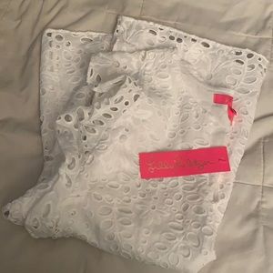 NWT Lilly Pulitzer large white eyelet Faun shirt with flutter sleeves!